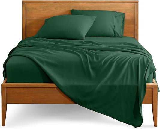 Bare Home Full Sheet Set - 1800 Ultra-Soft Microfiber Full Bed Sheets - Double Brushed - Deep Pockets - Easy Fit - 4 Piece Set - Bedding Sheets & Pillowcases (Full, Forest Green)