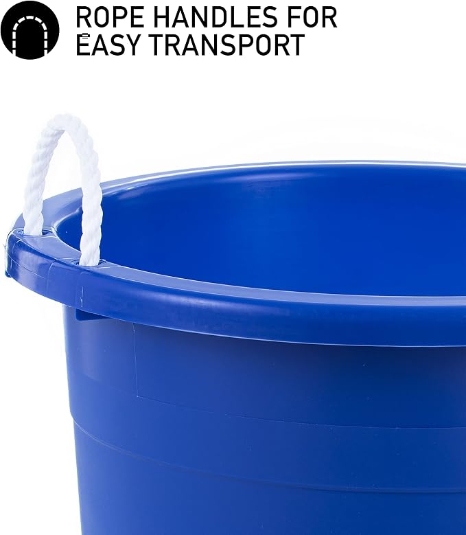 United Solutions Easy-Access Storage Rope Handle Tub, 19 Gallon, Blue, 2 Count (TU0335) - Image 7