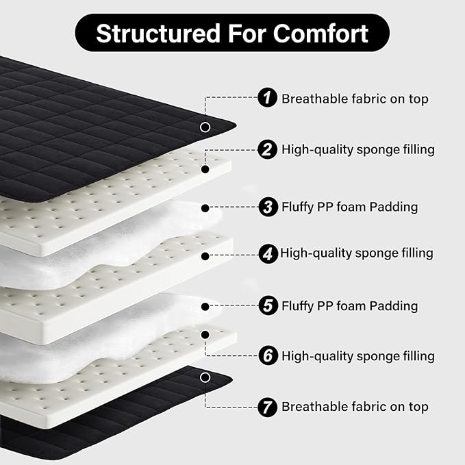 Tiita Japanese Floor Mattress, 4” Thicken Futon Mattress with Storage Bag and 2 Straps, Full Size Sleeping Tatami Mat for Adults，Black