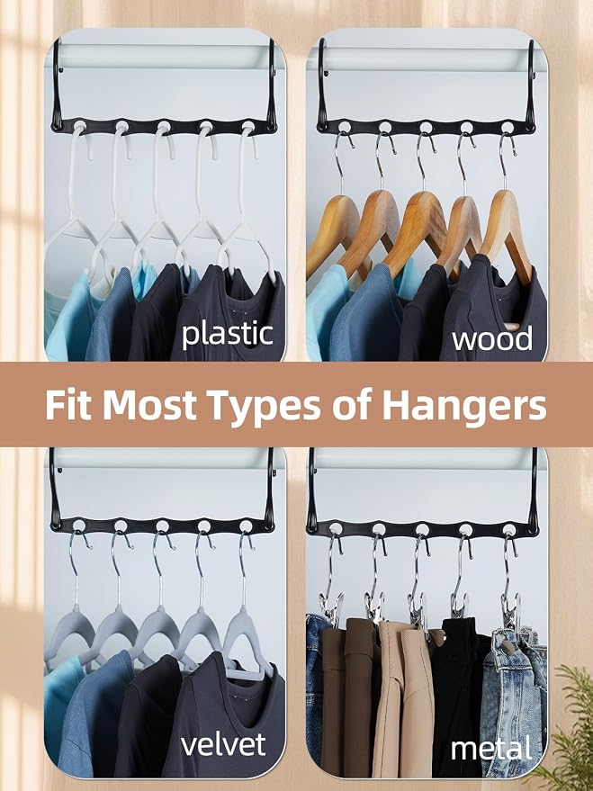 HOUSE DAY Space Saving Hangers Black, 16 Pack, Smart Closet Organizer Space Saver, Sturdy Plastic Clothes Hangers for All Types of Clothes, Closet Organizers and Storage, College Dorm Room Essentials - Image 5