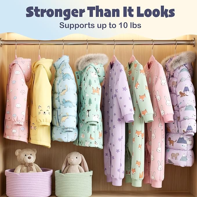 HOUSE DAY 11 Inch Velvet Baby Hangers 50 Pack Lt-Pink, Premium Kids Hangers for Children, Infant & Toddler Clothes, Durable Non Slip Small Baby Felt Hanger for Closet, Ideal for Everyday Use - Image 5