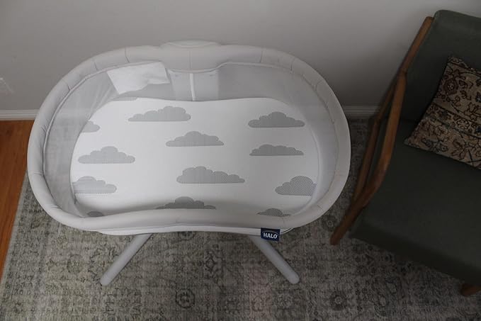 Baby Bassinet Mattress Topper, Waterproof Replacement Pad with Removable & Washable Mattress Covers (for Halo Bassinest Sleepers)