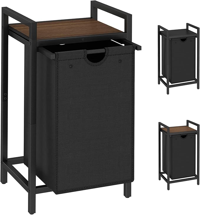 LAATOOREE Laundry Hamper, Two-Color Laundry Basket with Removable Laundry Bag and Top Shelf, Clothes Hamper for Samll Space,Laundry Room, Bedroom, Bathroom by LAATOOREE