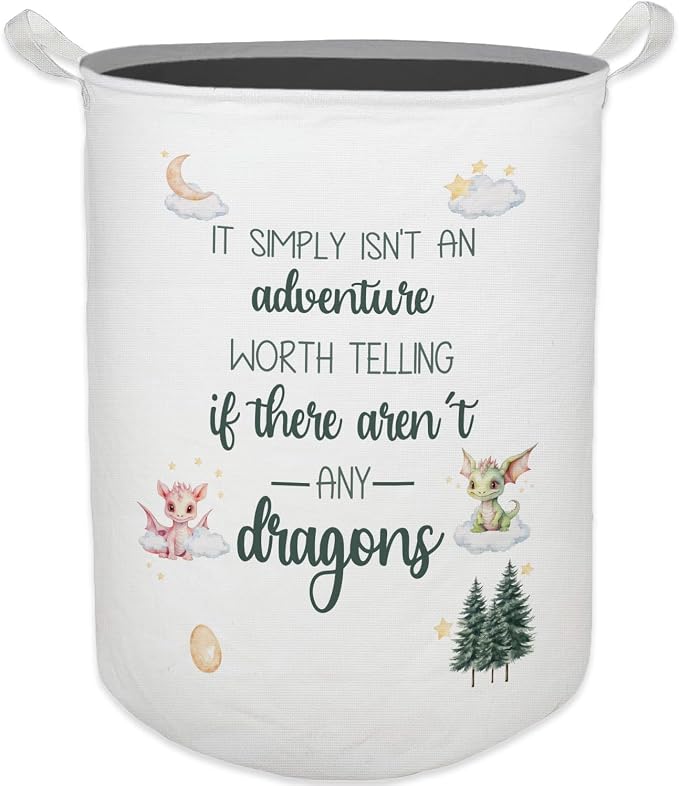 Dragon Nursery Kids Laundry Basket, Toybox for Boys Room, Dragon Fantasy Nursery Laundry Basket Hamper Waterproof Collapsible Clothes Toys Storage Bin Organizer for Kids Room Playroom Bathroom by Unknown