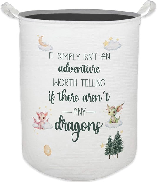 Dragon Nursery Kids Laundry Basket, Toybox for Boys Room, Dragon Fantasy Nursery Laundry Basket Hamper Waterproof Collapsible Clothes Toys Storage Bin Organizer for Kids Room Playroom Bathroom by Unknown