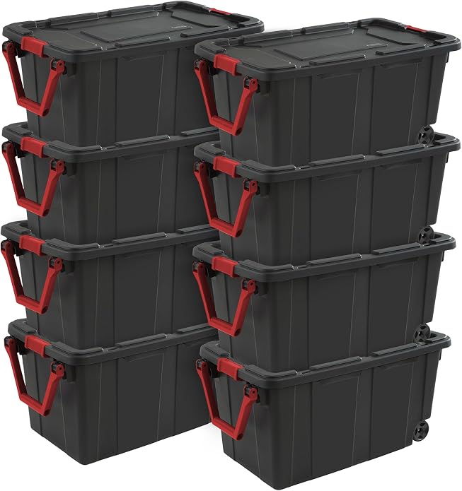 Sterilite Tote IND Wheeled Black 40GA 14699002 by Sterilite