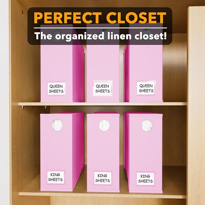 SpaceAid 6 Pack Bed Sheet Organizers and Storage, Foldable Sheet Organizer with Window for Linen Closet, Set Folder Keeper for Queen & King Size Bedding Storage (Pink) - Image 5