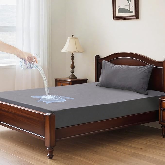 Waterproof Mattress Protector Twin XL, Noiseless & Breathable Fitted Sheet for Incontinence, Twin Extra Long Mattress Cover with 18'' Deep Pocket, College Dorm Essentials (39'' X 80'')