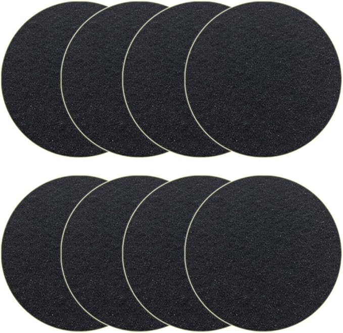 Becozofu 7.25 inch Kitchen Compost Bin Charcoal Filter Replacements, Compost Pail Replacement Carbon Filters, Round, Activated Charcoal, Set of 8 by Beacozofu