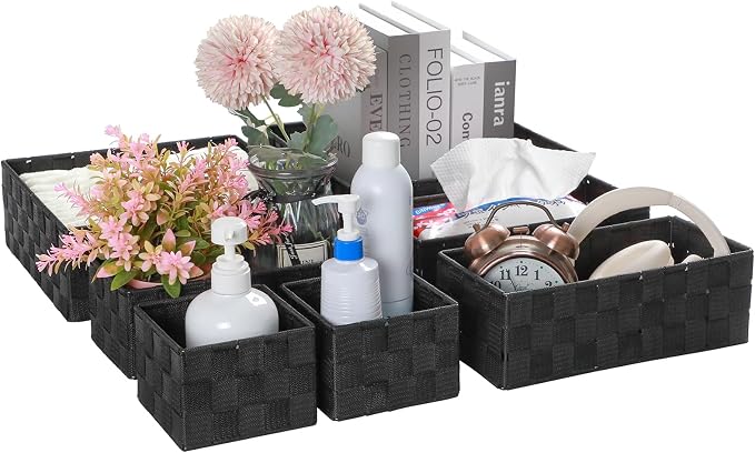 Posprica Small Baskets for Organizing(7 Set) Woven Storage for Shelves, Bathroom, Decorative Closet Organizer, Dresser Bins, Shelf - Image 7