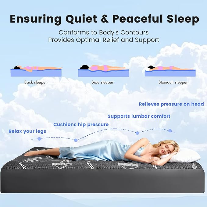 Mattress Topper King Size - Viscose Made from Bamboo Pillow Top Mattress Pad with Deep Pockets - Soft Mattress Topper for Back Pain Relief(78"x80",Black)