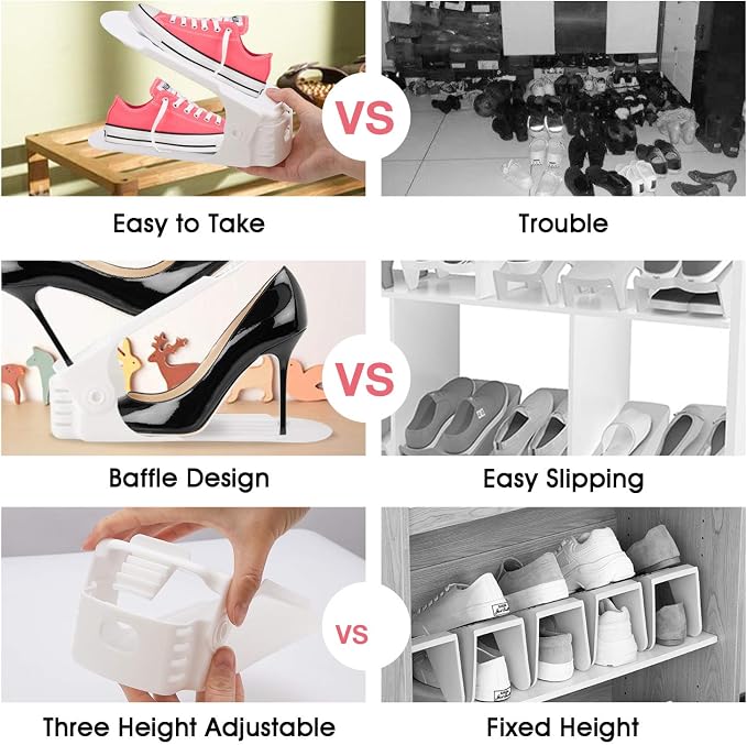 Neprock Shoes Organizer for Closet, Shoe Rack Organizador De Zapatos for Closet Organization, Shoe Slots Organizer Shoe Storage Shoe Holder Space Saver for Entryway(36-Pack)(White) - Image 6
