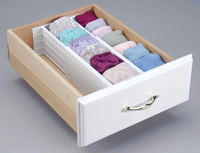 Dial Industries Adjustable Dresser Drawer Clothes Organizer Dividers, Set of 2, 4.5" Deep - Image 4
