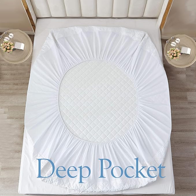 Smyrna Mattress Protector Waterproof Twin, Full, Queen,King Size, Mattress Cover, Deep Pocket,Quilted Cover Pad, Soft and Comfortable (California King)