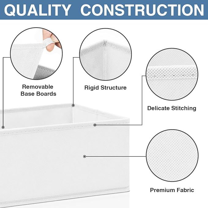 Criusia Drawer Organizer Clothes 12 Pack - Fabric Closet Organizers and Storage for Nursery Organization - Dresser Drawer Dividers for Baby Clothes/Socks/Underwear/Bras - College Dorm Room Essentials - Image 5