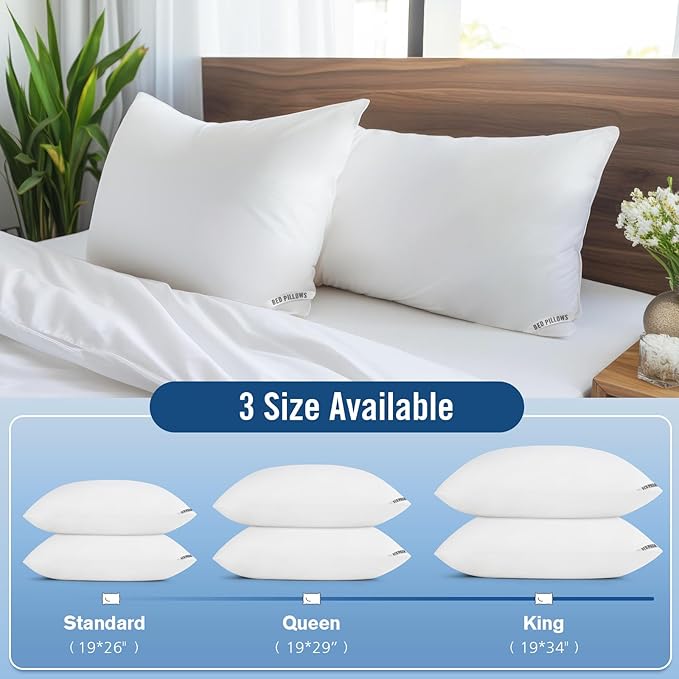 Piwaal Luxury Hotel Pillows for Sleeping 2 Pack,Bed Pillows King Size Set of 2,Down Alternative Filling,Pillows for Back,Stomach and Side Sleepers