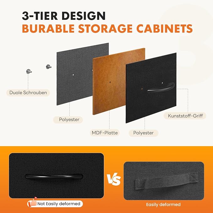 Sweetcrispy 8 Drawer Dresser with Fabric Bins Fabric Storage Tower Organizer for Bedroom Closet Hallway Entryway Tall Chest of Drawers with Steel Frame Wood Top Easy Pull Handles,Black - Image 6