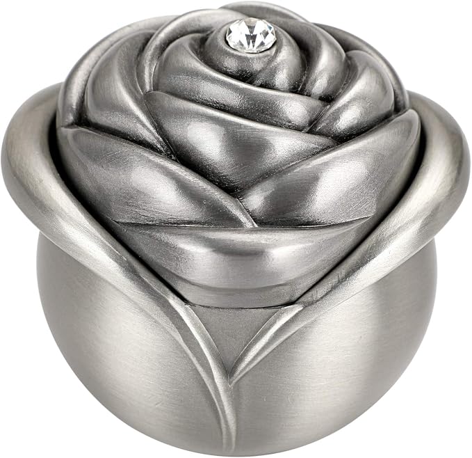 Hipiwe Rose Shape Vintage Jewelry Box - Small Trinket Storage Holder Case Keepsake Organizer Box for Rings Earrings Necklace Treasure, Gift for Women, Large by Hipiwe