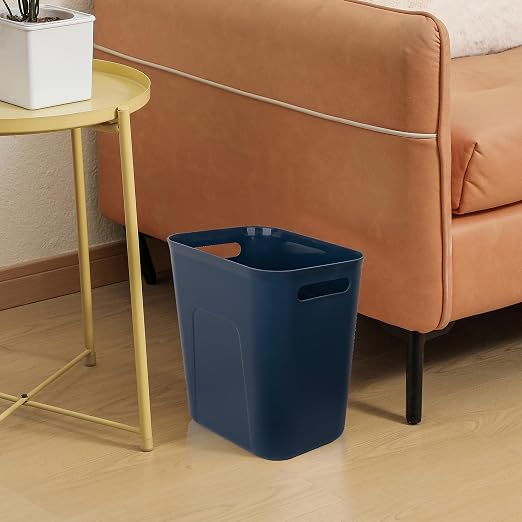 UUJOLY Plastic Small Trash Can Wastebasket, Garbage Container Basket for Bathrooms, Laundry Room, Kitchens, Offices, Kids Rooms, Dorms, 3.5 Gallon, Navy Blue - Image 4