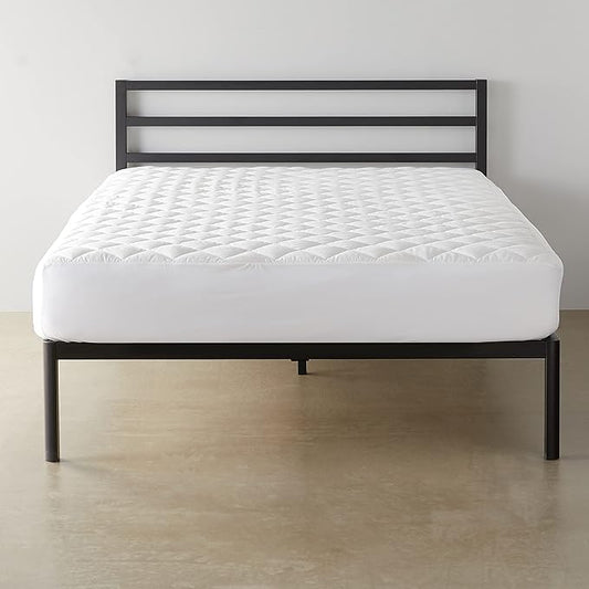 Amazon Basics Hypoallergenic Breathable Quilted Mattress Topper Pad with Elastic, California King, 18 Inches Deep, White