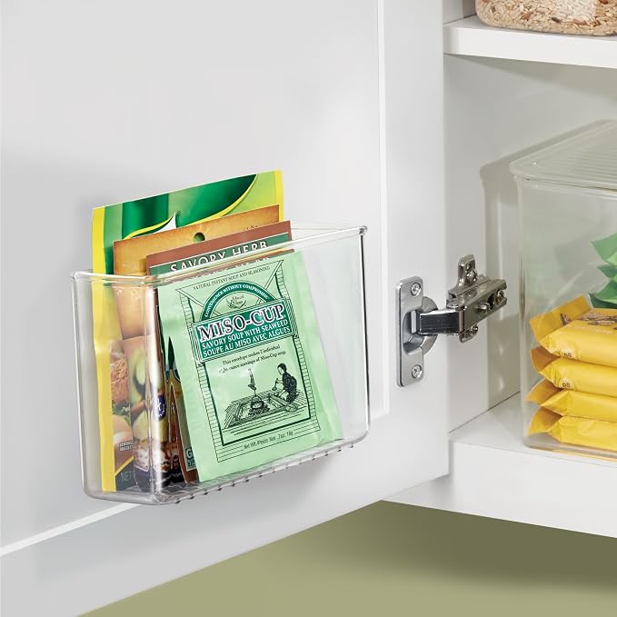 iDesign Adhesive Organizer Bin - Damage-Free Hanging for Kitchen, Bathroom, or Office - Set of 2 - Clear - Image 7