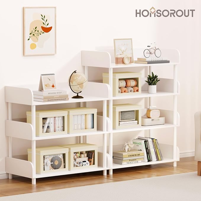 Homsorout Storage Bins with Lids - Small Fabric Organizers with Window, Collapsible Storage Bins for Clothes, Decorative Closet Organizers for Towels, Tshirt, 4 Pack, Beige - Image 3