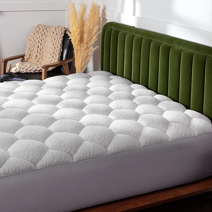 ViscoSoft Twin Fiberfill Pillow Top Mattress Topper Pad - Soft Overstuffed Premium Support - Quilted Pillow Top - Deep 18" Pocket for Secured Fit (Viscose Derived from Bamboo, Twin)