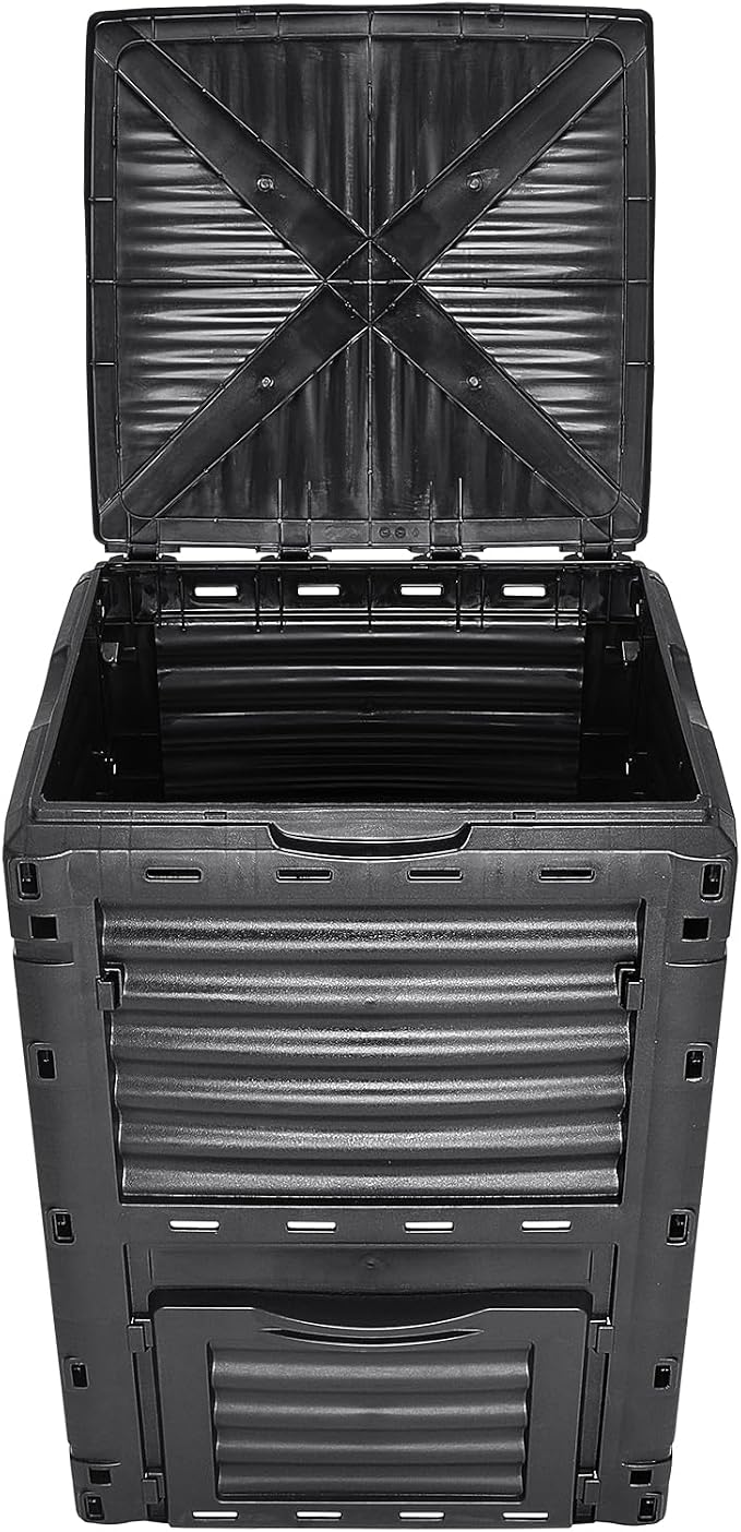 VEVOR Garden Compost Bin 80 Gallon, BPA Free Composter, Large Capacity Outdoor Composting Bin with Top Lid and Bottom Door, Easy Assembling, Lightweight, Fast Creation of Fertile Soil - Image 11