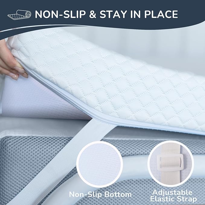 Full Size 3 Inch Gel Memory Foam Mattress Topper, Pressure-Relieving Cooling Mattress Topper for Better Sleep, High Density Foam with Removable Cover for Dorm and Bedroom