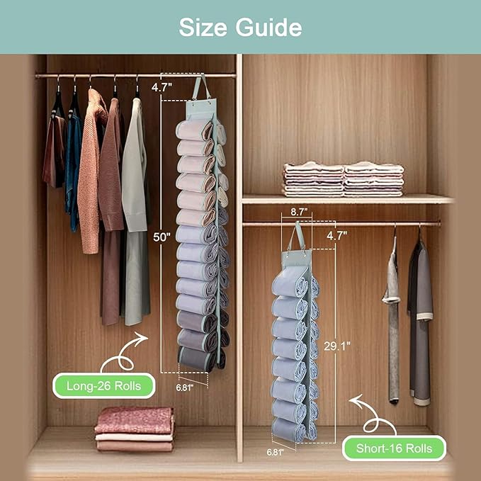 DHSFKBE Legging Organizer with 16 Roll Compartments for Yoga Pants, Tank Top, Towel, Underwear, Shirt (Grey) - Image 5