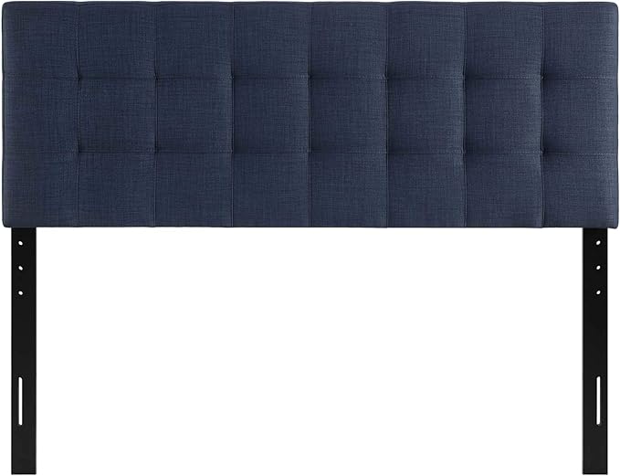 Modway Lily Tufted Linen Fabric Upholstered Full Headboard in Navy