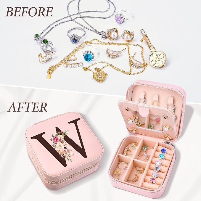 Christmas Stocking Stuffers for Women, Personalized Gifts Birthday Gift for Teen Girls, Travel Jewelry Case Box Organizer Mothers Day Mom Gifts for Daughter - Image 5