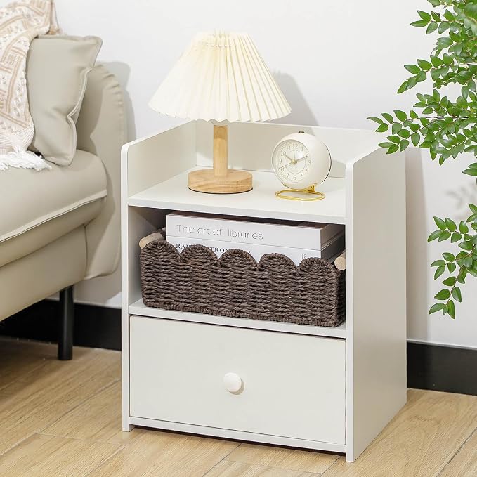 CubesLand Paper Rope Scalloped Edge Shelves Storage Basket, Woven Toilet Paper Baskets for Over Toilet Storage Shelf, Ending Table, Floating Shelves Organizing or Home Décor, with Wood Handle, Brown - Image 3