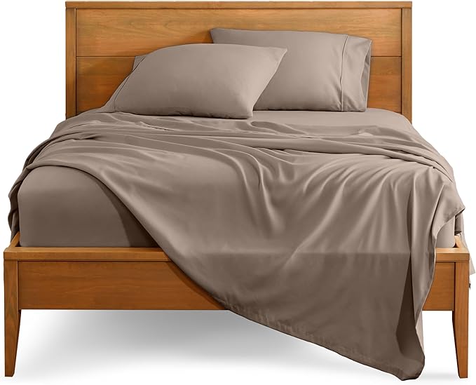 Bare Home Twin Sheet Set - 1800 Ultra-Soft Microfiber Twin Bed Sheets - Double Brushed - Deep Pockets - Easy Fit - 3 Piece Set - Bedding Sheets & Pillowcases (Twin, Taupe)