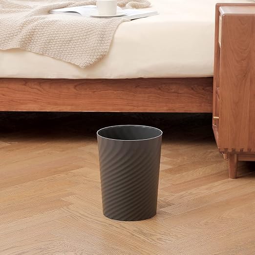 UUJOLY Plastic Small Trash Can Wastebasket, Garbage Container Basket for Bathrooms, Laundry Room, Kitchens, Offices, Kids Rooms, Dorms, 1.8 Gallon, Dark Grey, 2 Pack - Image 2