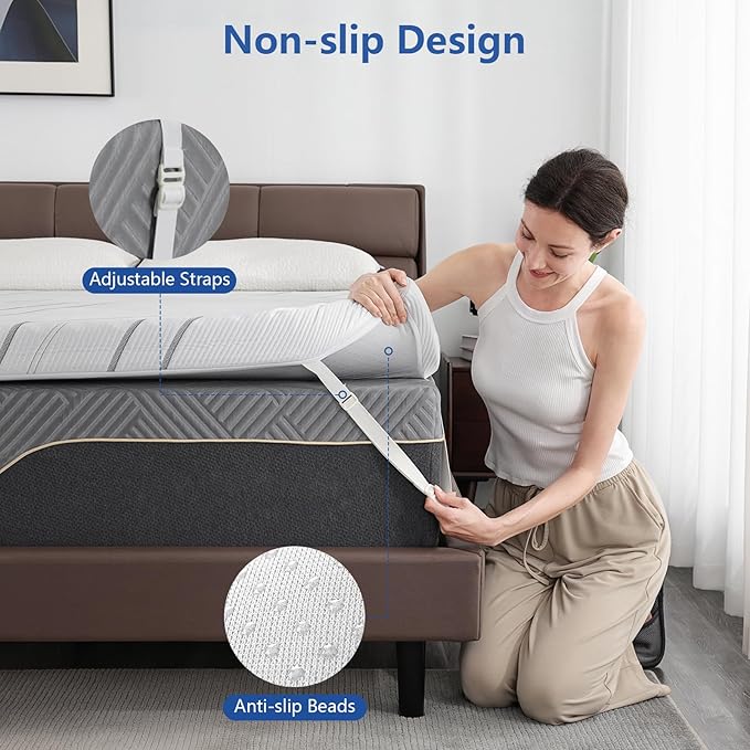 Ultra Firm Mattress Topper Twin XL Size, 3 Inch Extra Firm Mattress Pad for Pain Relief, High Density Support Bed Topper with Removable & Washable Cover, CertiPUR-US, No Smell, 79'' x 38''