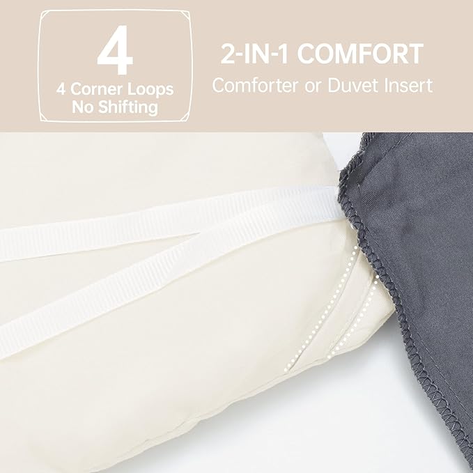 MUXHOMO King Size Comforter Set, All Season Ultra Soft Down Alternative Bedding - 3 Piece Lightweight Bed Set Includes 1 Comforter (104"x90") and 2 Pillow Shams (20"x36"), Ivory