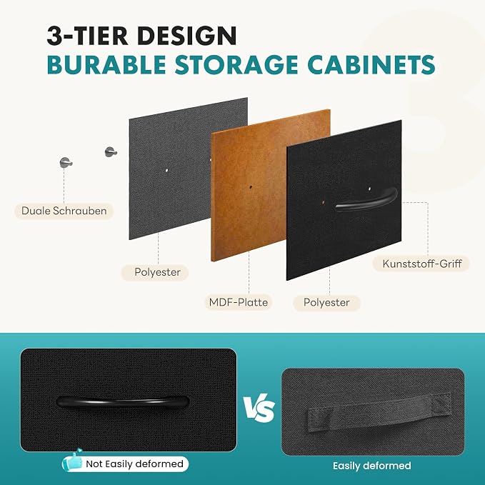 OLIXIS 9 Drawer Storage Dresser with Wood Top - Wide Fabric Chest Organizer for Bedroom, Closet, Living Room,Tower Cabinet, TV Stand, Hallway Entryway Furniture,Carbon Black - Image 5