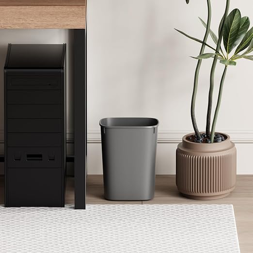 CEROELDA Small Bathroom Trash Can, 2.6 Gallon Slim Mini Garbage Can Small Trash Bin Plastic Waste Basket for Dorm Room, Bedroom, Office, Toilet (Grey) - Image 4