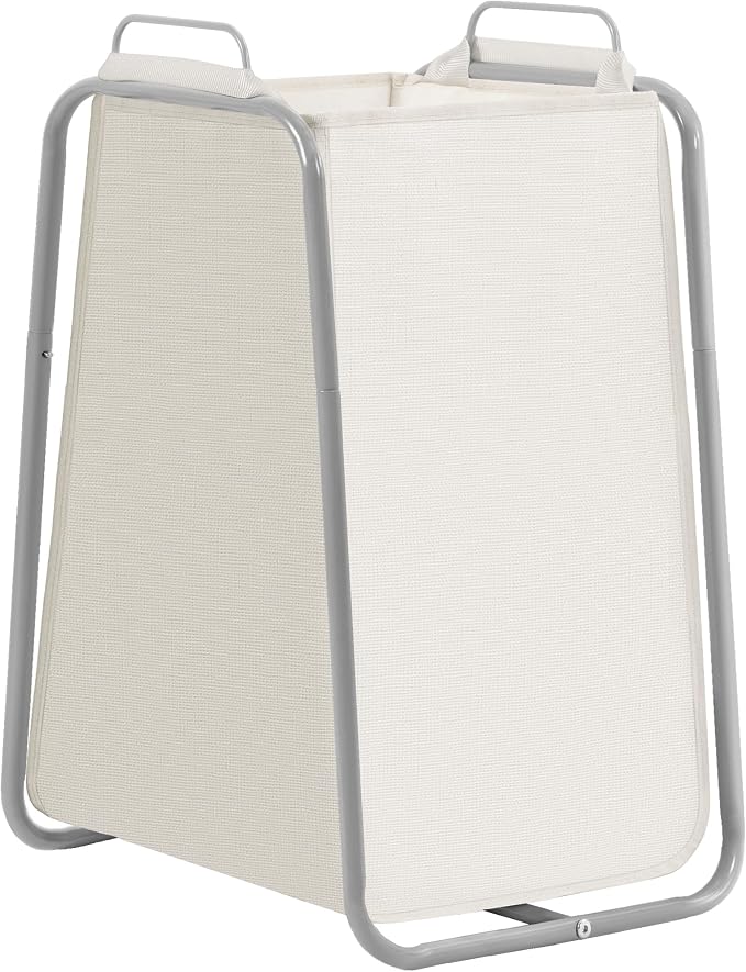 STORAGE MANIAC Metal Rack Laundry Hamper, 85L Large Laundry Basket with Convenient Handle, Freestanding Dirty Clothes Hamper for for Dorm, College, Small Space, Closet, Bedroom, Beige by STORAGEMANIAC