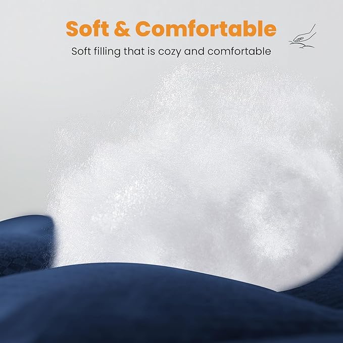 MATBEBY Full Size Mattress Pad - Cooling Breathable Mattress Topper, Quilted Fitted Mattress Protector, Pillow Top Mattress Cover with 8-21" Deep Pocket, Machine Washable, Navy Blue, 54x75 Inches