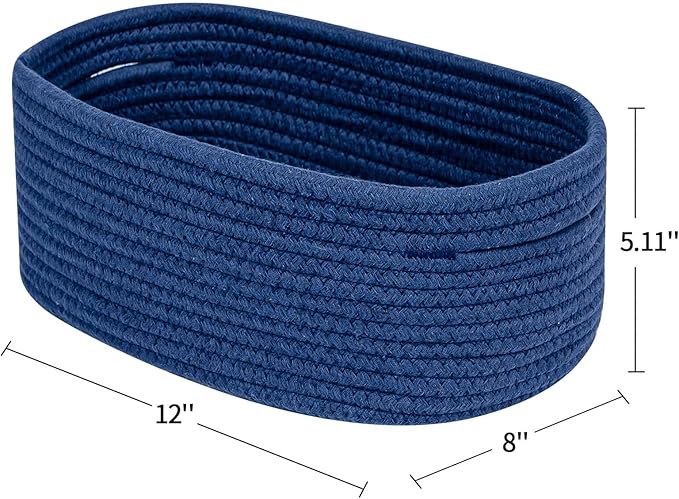 CubesLand Storage Basket, Cotton Rope, Navy Blue, 2 Pack, Organizing/Storage, Closet, Shelves, Decorative - Image 5