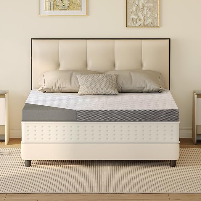Extra Firm Mattress Topper Queen, 3 Inch High-Density Foam Bed Topper for Extra Support, Pain Relieving Foam Mattress Pad with Washable Cover, No Smell, CertiPUR-US Certified, 80" x60"