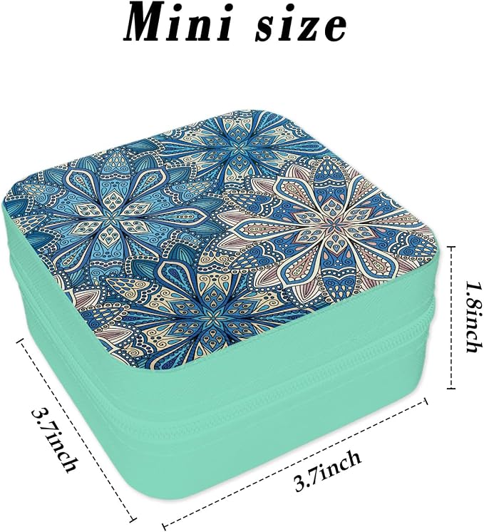 Ethnic Style Jewelry Box Organizer Small Travel Jewelry Case Jewellery Portable Storage Box Jewellery Case for Men Women Travel Gifts Ideas Great Gifts for Christmas Birthday Thanksgiving - Image 2