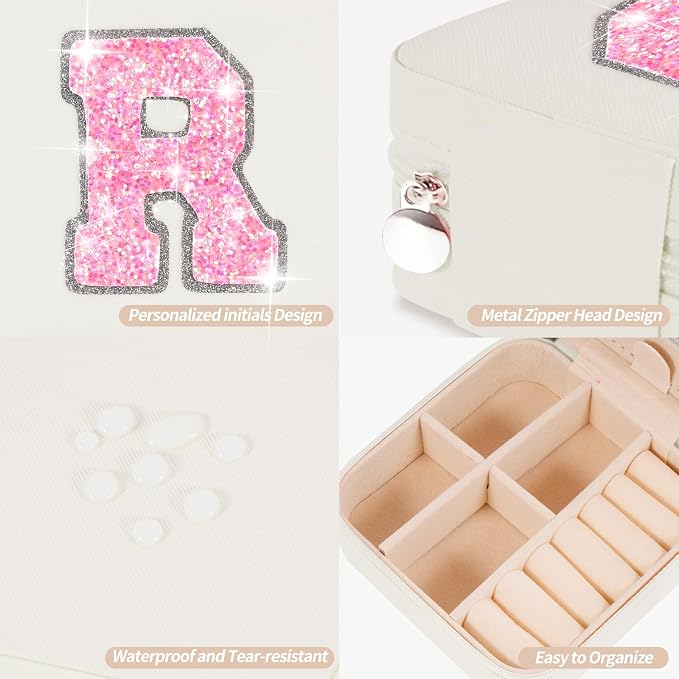 Uygafly Personalized Anniversary Wife's Birthday Gifts,Mothers Day Gifts for Women Wife,Wife Gifts from Husband,Cool Birthday Gifts for Wife,Jewelry Case Cute Jewelry Box for Women | Cream,R - Image 4