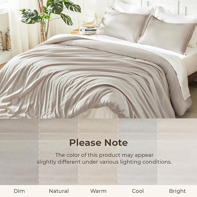Litanika Deep Linen Grey Super King Plus Comforter Set, 3 Pieces Lightweight Solid Super King Plus Bedding Comforter Set, All Season Fluffy Bed Set (1 Comforter & 2 Pillowcases)