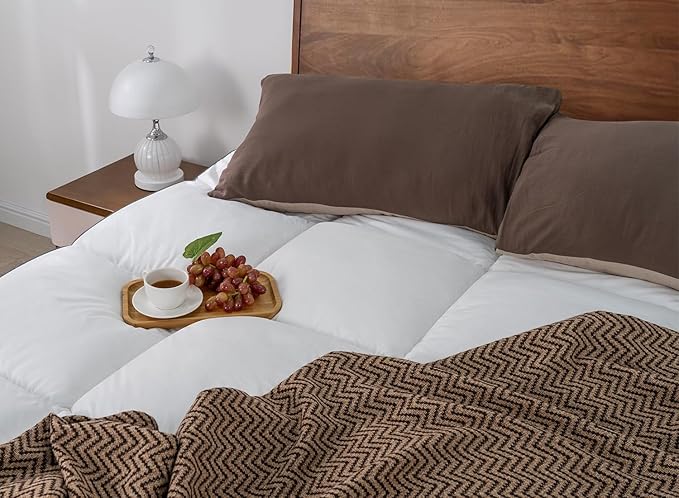 QUEEN ROSE Mattress Topper King Size, Extra Thick Cooling Pillow Top for Firm Beds, Plush Down Alternative Mattress Pad for Back Pain Relief, Breathable & Durable Soft Bed Topper, White