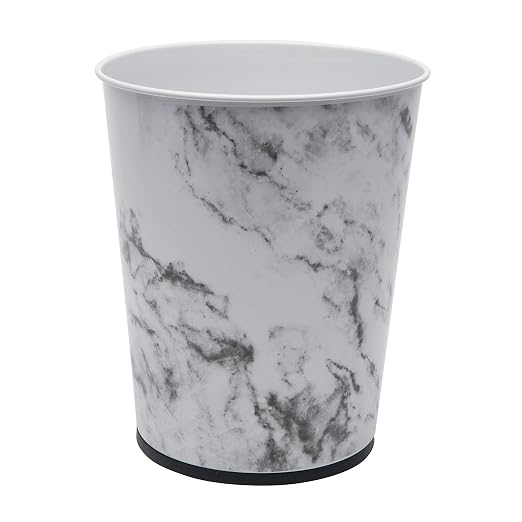 Bath Bliss 5 Liter Small Wastebasket | 2 Pack | Round Open Top | Trash Can | Bathroom | Bedroom | Kitchen | Office | Dorm | Disposal Waste Bin | Garbage | Marble - Image 2