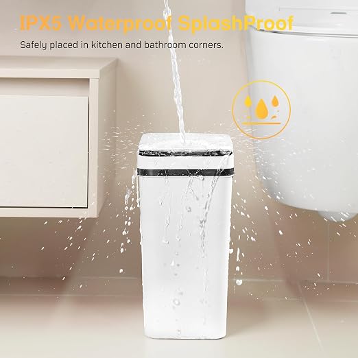 Bathroom Trash Can Automatic Touchless 2.6 Gallon Small Smart Trash Cans with Lid Slim Garbage Can for Kitchen, Toilet, Bedroom, RV, Living Room - Image 3