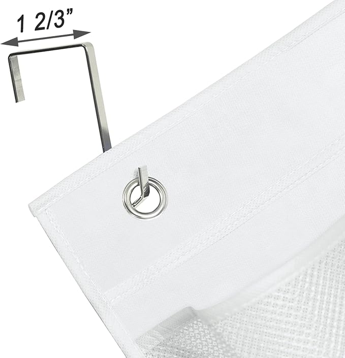 KIMBORA 2 Packs Narrow Over the Door/Wall Shoe Organizer Cruise, Small Hanging Shoe Rack for Closet with Clear Mesh Pocket for Bathroom, RV, Pantry, Camping (White) - Image 5